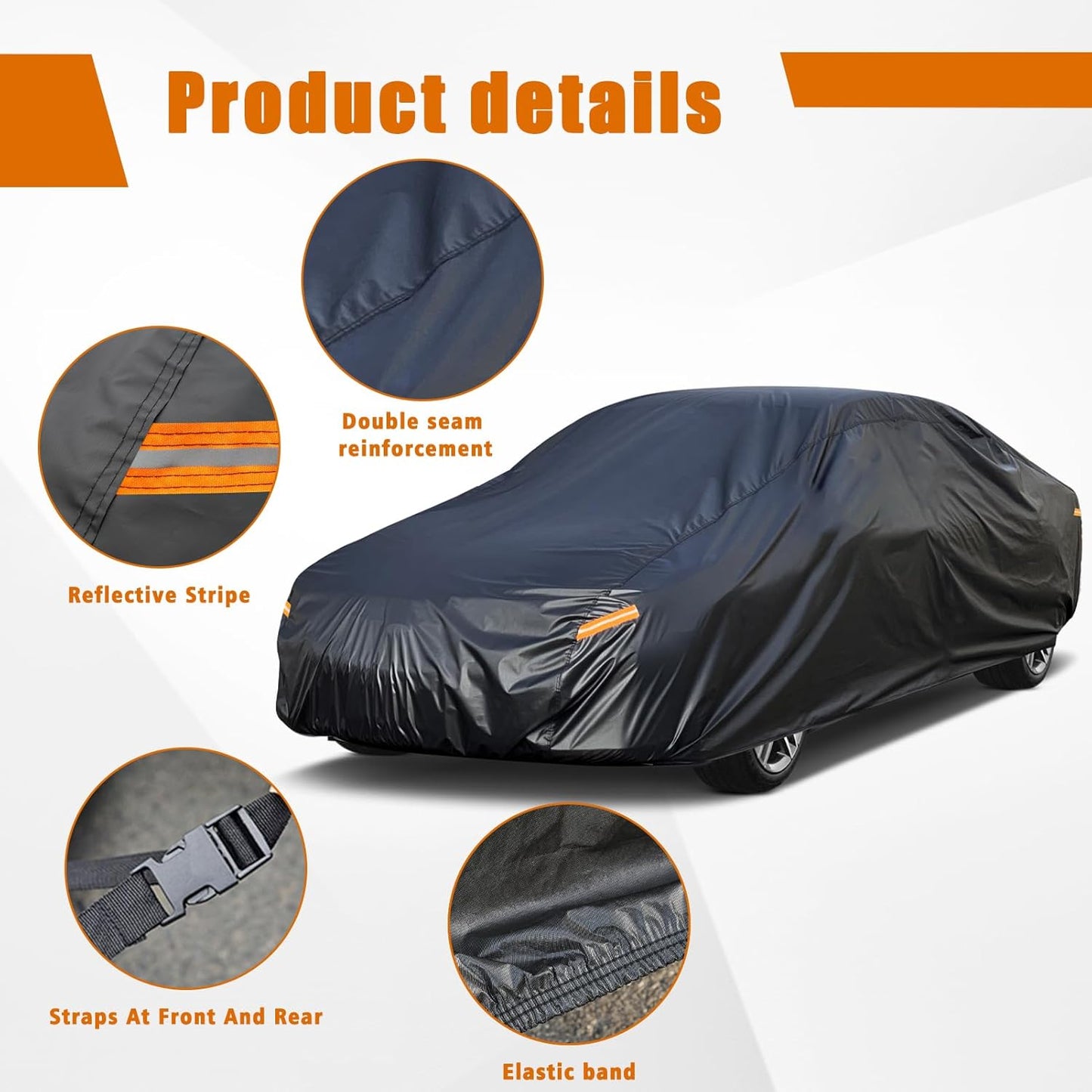 Kayme 7 Layers Car Cover Custom Fit for BMW 6 Series 640i 650i / 8 Series (2003-2025) Waterproof All Weather for Automobiles, Outdoor Full Cover Rain Sun UV Protection.Black