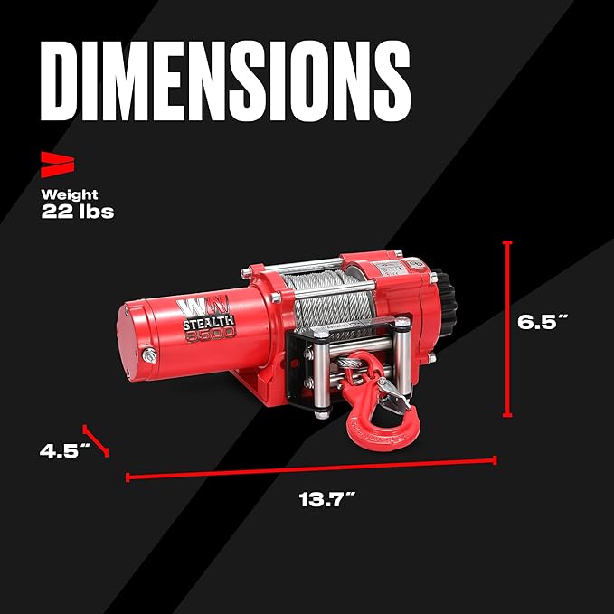 Stealth Winches 3500 lb 12V Electric Winch for ATV UTV Jeep Truck Trailer Car Towing Vehicle Recovery, Portable Heavy Duty Off Road Winch with Remote Kit, Steel Rope, Roller Fairlead & Mounting Plate