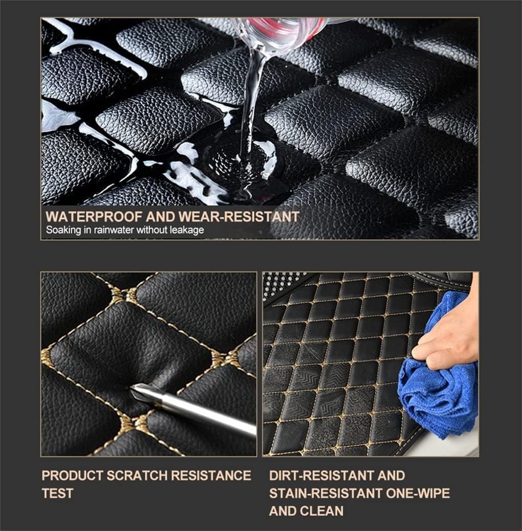 Customized Personalized Car Mats - All Weather Men's and Women's Floor mats Suitable for 99% of vehiclesPads Protection Non-Slip Leather Floor Liners (Black Stitching)