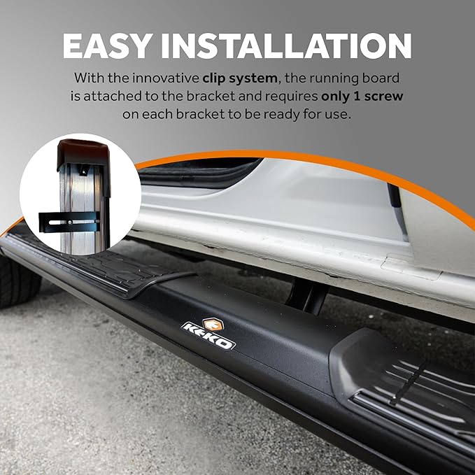 KEKO Running Board Compatible with F-150 - Super Cab 2015-2025 - Truck Side Steps, Nerf Bars for Trucks - Anti-Slip Stepping Plates, Easy Install, Truck Accessories - 6005 T6 Aluminum & Alloy Steel