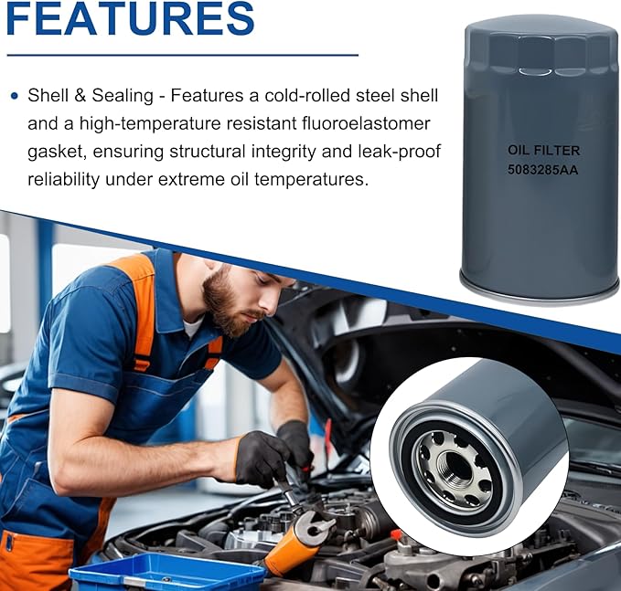 6.7L Cummins Fuel Filter Kit, Replaces 2019-2024 Ram 2500, 3500, 4500, 5500 Turbo Diesel Engines 68157291AA 68436631AA, 5083285AA Oil Filter, 43034051AB Air Filter, 68406048AA Cabin Air Fitler