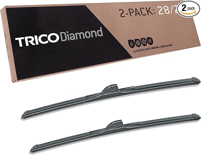 TRICO Diamond 28" + 24" Premium Automotive Replacement Windshield Wiper Blades (Set of 2), Passenger and Driver Side All-Weather Beam Wiper Blades for Select Vehicle Models