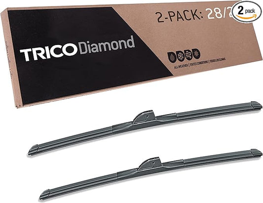 TRICO Diamond 28" + 24" Premium Automotive Replacement Windshield Wiper Blades (Set of 2), Passenger and Driver Side All-Weather Beam Wiper Blades for Select Vehicle Models