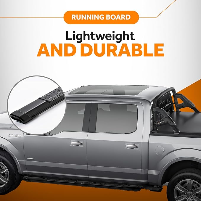 KEKO Running Board Compatible with F-150 - Super Cab 2015-2025 - Truck Side Steps, Nerf Bars for Trucks - Anti-Slip Stepping Plates, Easy Install, Truck Accessories - 6005 T6 Aluminum & Alloy Steel