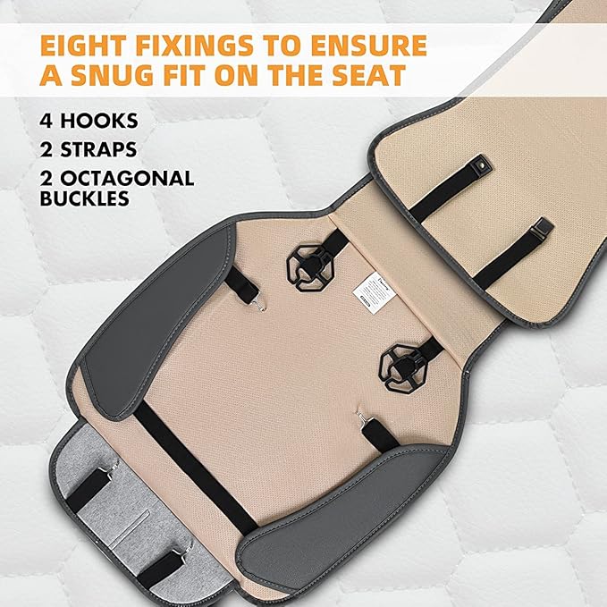 Elantrip 2PCs Front Car Seat Covers Leather Car Seat Protector Universal fit for Most Cars SUVs and Trucks Water Proof Seat Protector Gray