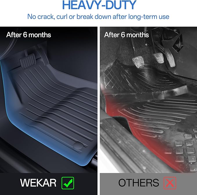 2025 New Version Floor Mats for Model 3 Highland - Full Set All Weather TPE Front, Rear, Cargo & Sub-Trunk Mats, 6-Piece Custom Fit