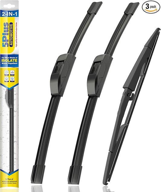 5 PLUS® Windshield Wiper Blades Replacement for 2010-2005 Jeep Grand Cherokee Windshield Wipers (Pack of 3), Automotive Replacement Windshield Wiper Blades For My Car Water Repellent-21"/21"/14"