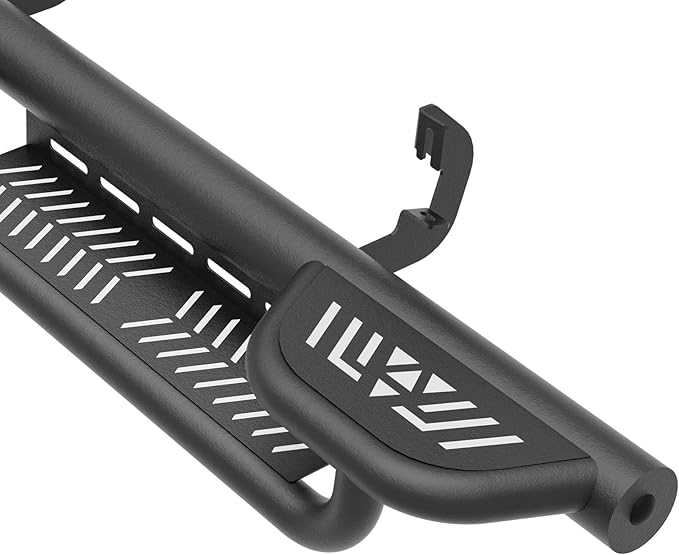 Three Raised Step Double Cab Running Boards Compatible with 2007-2018 Chevrolet Silverado & GMC Sierra 1500, 2007-2019 Chevy Silverado & GMC Sierra 2500 3500 HD Extended Cab Side Step Nerf Bar