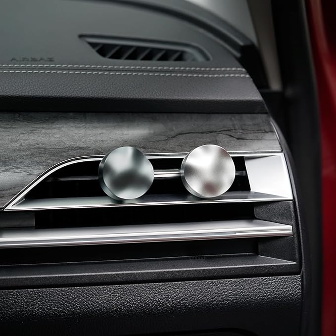 THEDOTS Series Metal Wave Car Air Freshener Vent Clip, Frosted Ebony, Water Ripple Design, Long-lasting Fragrance, Gift for Drivers