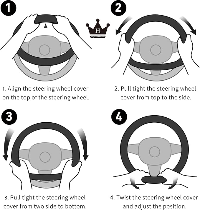 Car Steering Wheel Covers for Women Padded Carbon Fiber PU Leather Cute Auto Interior Accessories for Vehicle, Sedan, Universal, Anti Slip, White, Standard Size 14.5-15"(37-38cm)