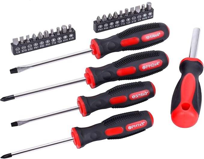 FASTPRO 236-Piece Home Repairing Tool Set, Mechanics Hand Tool Kit with 12-Inch Wide Mouth Open Storage Bag, Household Tool Set for DIY, Home Maintenance, Red