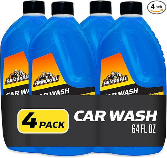 Armor All Foam Action Car Wash Soap, Cleaning Concentrate for Cars, Trucks, and Motorcycles, 64 Fl Oz Bottles (Pack of 4)
