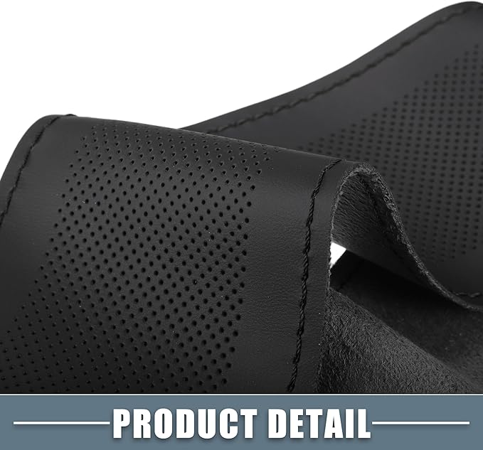 Car Hand Sewn DIY Steering Wheel Cover Breathable Comfortable 32-35cm Stitch on Wrap Cover Microfiber Leather Black Stitches