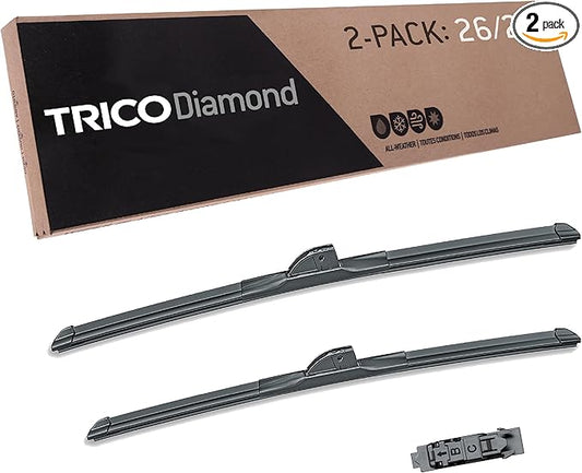 TRICO Diamond™ (25-2624) 26 Inch & 24 Inch pack of 2 High Performance Automotive Replacement Windshield Wiper Blades For My Car Premium All Weather Beam Blade for Select Vehicle Models