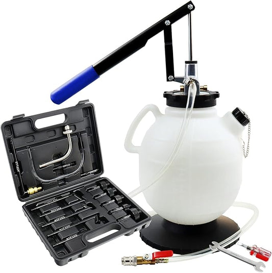 JoyFans 7.5 Liter Manual Transmission Fluid Pump, ATF Refill Fill System Dispenser Kit, Portable Automatic Oil Transfer Change Filling Tool with 15PCS ATF Adapters on Most Vehicles Cars