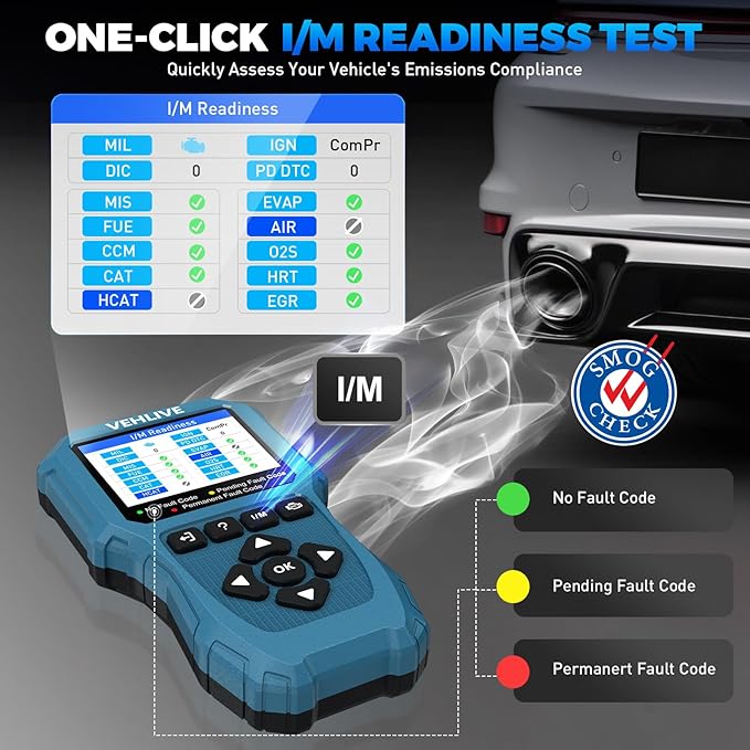 OBD2 Scanner Diagnostic Tool, Check Engine Light Car Code Reader with Reset, Battery Tester, Live Data, Freeze Frame, I/M Readiness, Car Scanner Diagnostic Tool for All OBDII Car After 1996