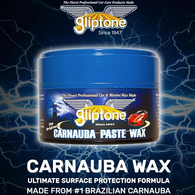 Gliptone Carnauba Paste Wax, Original Brazilian Carnauba Formula for Maximum Surface Protection and Long-Lasting Brilliant Shine, Easy Apply & Remove, 10.5 Oz