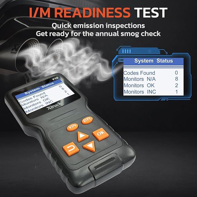 Y10 Universal OBD2 Scanner Check Engine Light Car Code Reader, OBDII Diagnostic Scan Tool Read and Clear Erase Codes, Get Vehicle Information, Data Flow, Real-time Curve
