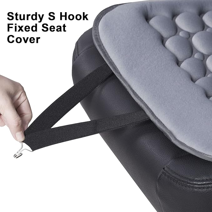 FREMONT AUTO Car Seat Cover Breathable Seat Protector- Made with Premium Polyester Fiber and Massage Magnet Bubble Cushion -Adjustable for Cars Truck SUV Vans, Airbag Compatible (Gray 1PC)