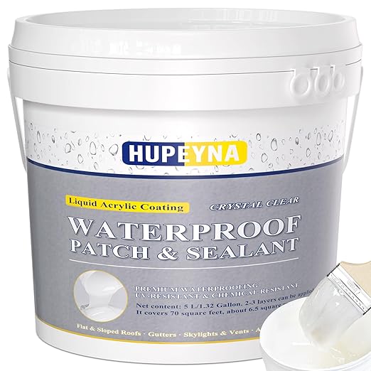 Invisible Waterproof Agent, 1.32 Gal Hupeyna Waterproof Sealant, Waterproofing Glue, Anti-Leakage Repairing Transparent Water Proof Coating Agent, Indoor and Outdoor Coating Liquid Rubber Sealant