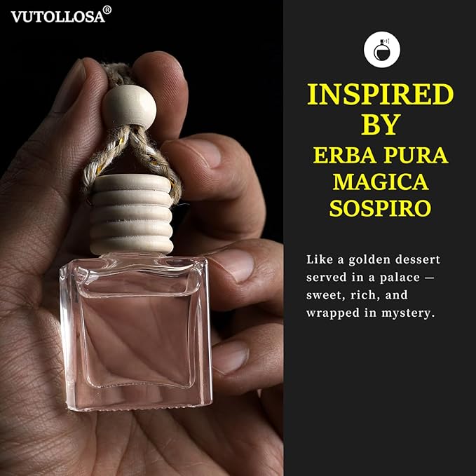 2-Pack Caramel & Vanilla Oud Car Air Freshener Hanging Long Lasting Car Scent Essential Oil Diffuser Car Perfume Inspired Fragrances for Men for Women by VUTOLLOSA