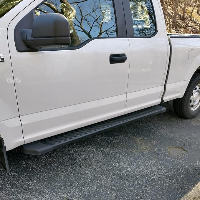 COMNOVA Pair Running Board Nerf Bar Compatible with 17-25 Ford F250 Superduty Super Cab（3/4 Size Rear Doors） Rocker Slider Side Steps,Width 6 Inches V Style.with OE Style Brackets.