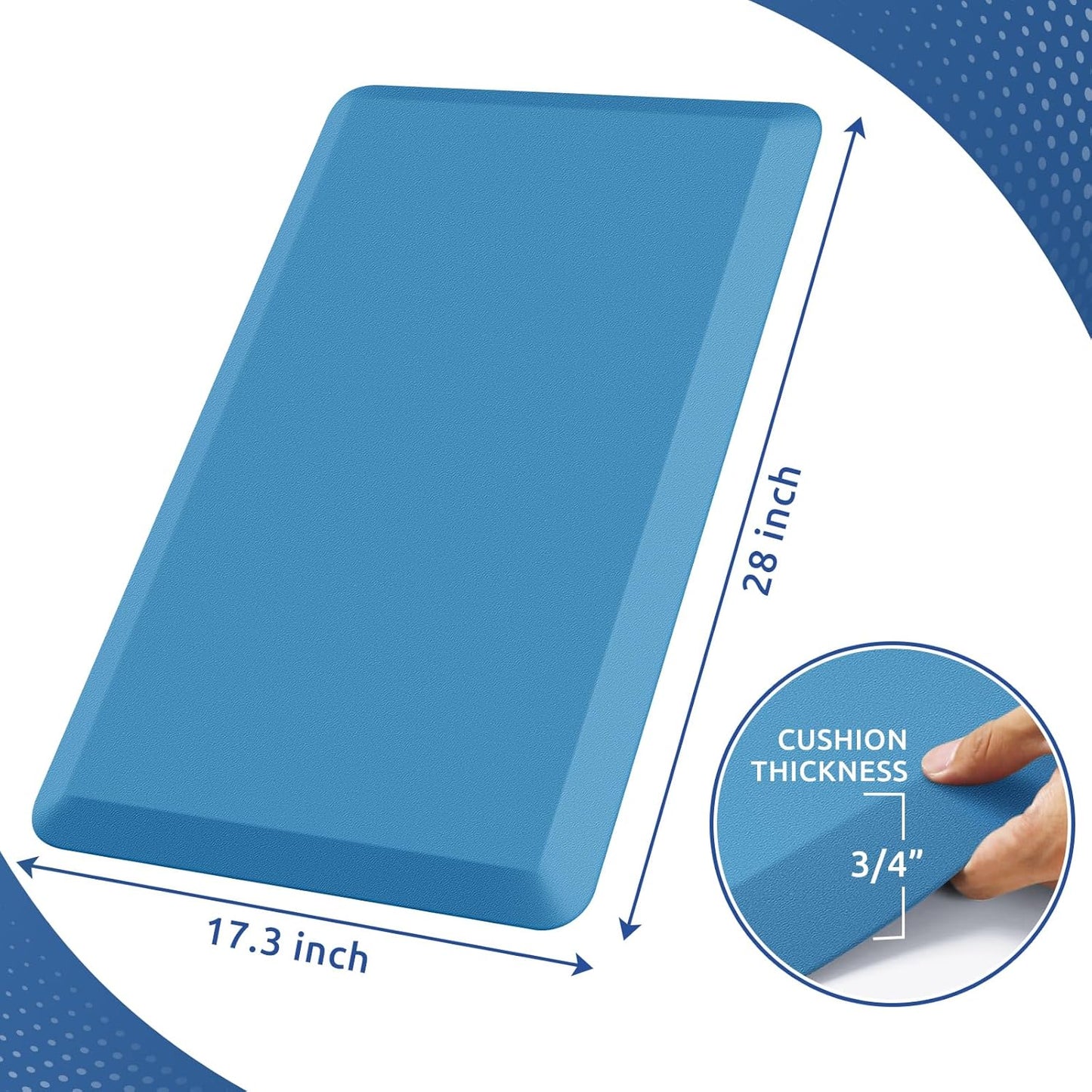 KitchenClouds Kitchen Mat Cushioned Anti Fatigue Kitchen Rug 0.75inch Waterproof Non Slip Kitchen Rugs and Mats Standing Desk Mat Comfort Floor Mats for Kitchen Sink Office (17.3"x28",Green)