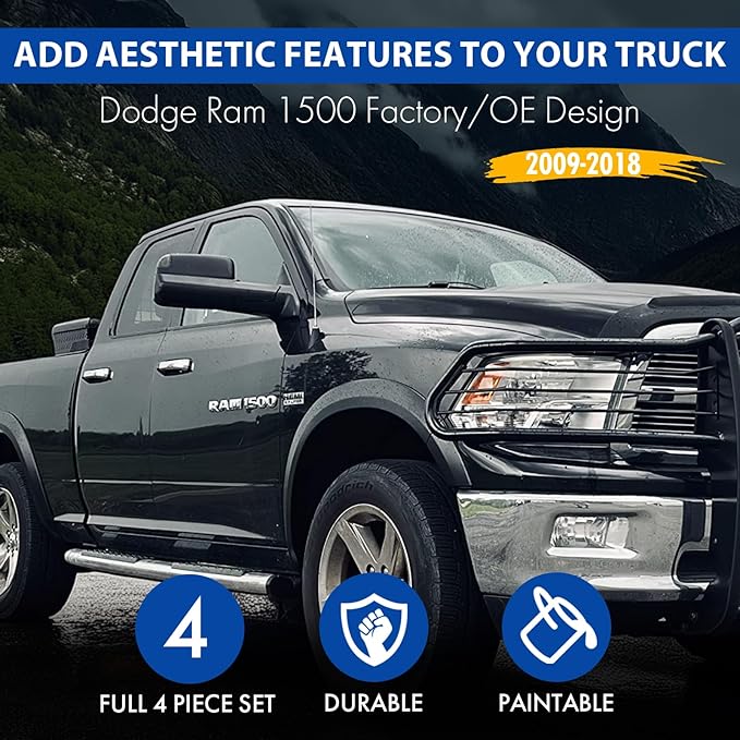 Dodge Ram 1500 Factory/OE Design Fender Flares. 2009-2018 Models. Set of 4