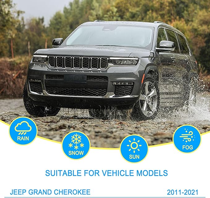 CJPPPZIW® Windshield Wipers-22 Inch+21 Inch+11 Inch Replacement for 2014 2015 2016 2017 2018 2019 2020 2021 Jeep Grand Cherokee Wiper Blades for My Car,Quality Front and Rear Wiper Blades(Pack of 3)