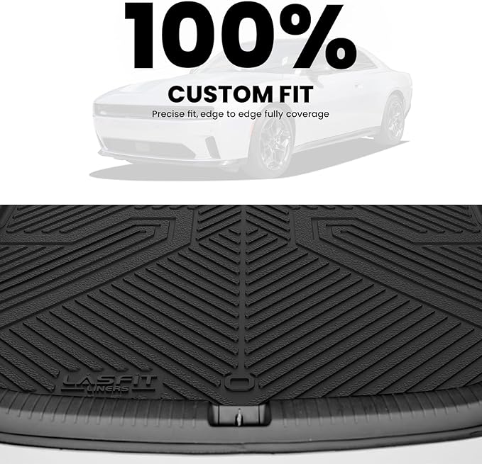 LASFIT Cargo Mat for Dodge Charger Daytona 2024 2025 Scat Pack & R/T, All Weather TPE Custom Fit Trunk Mats Cargo Liners, Black