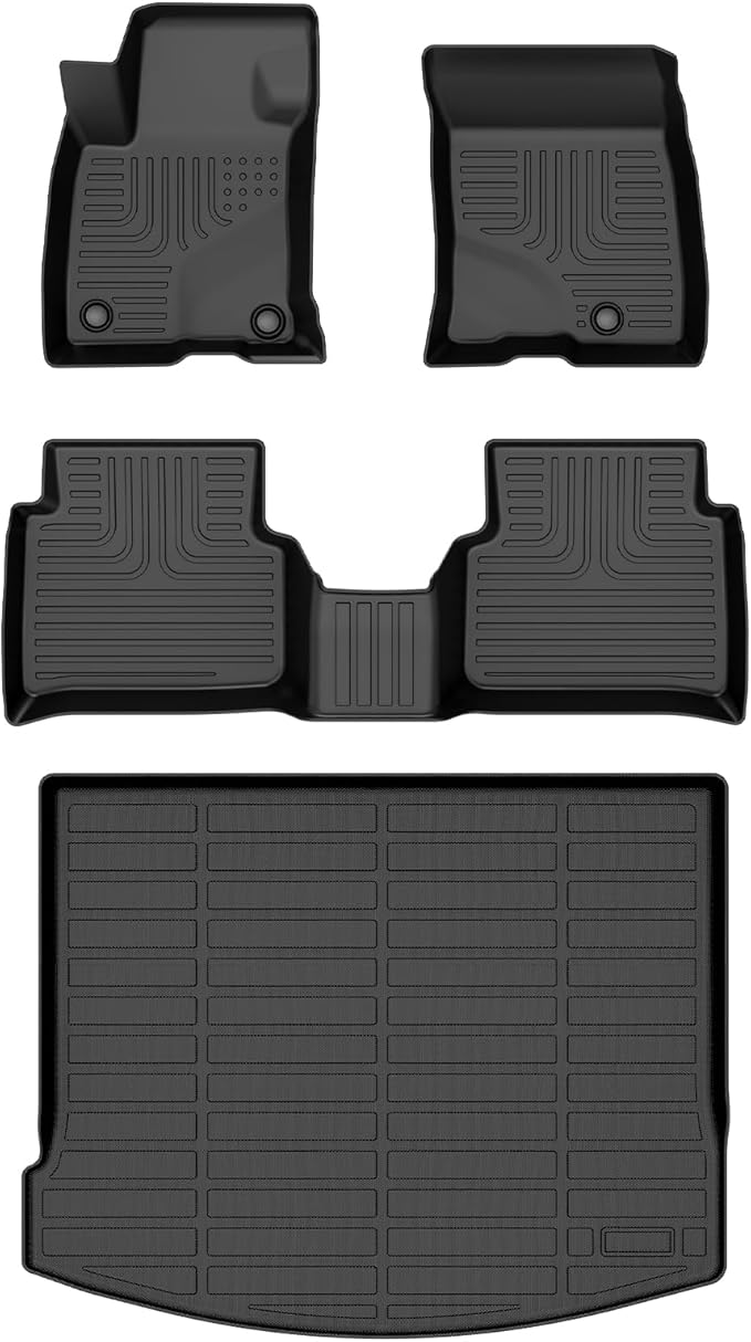 Floor Mats & Cargo Liner for 2020-2024 2025 Lincoln Corsair All Weather Automotive TPE Liners Set Anti-Slip Waterproof Floor Liners Accessories (Not for PHEV) Black