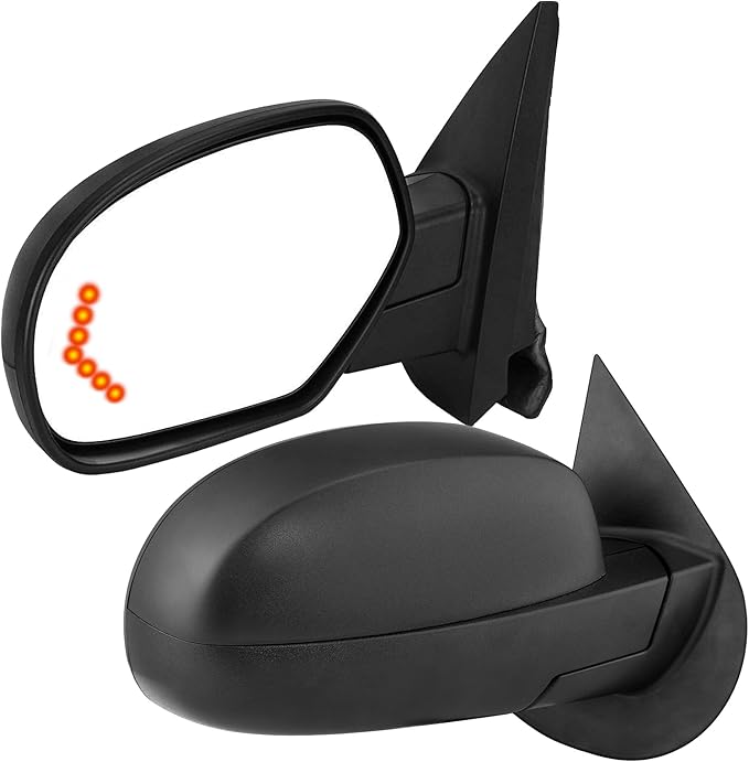 DWVO Towing Mirrors Compatible with 2007-2013 Chevy GMC Silverado Sierra 1500, 07-14 Suburban Yukon XL 1500, Side Mirrors with Power Heated Manual Folding Puddle Light, Pair Set