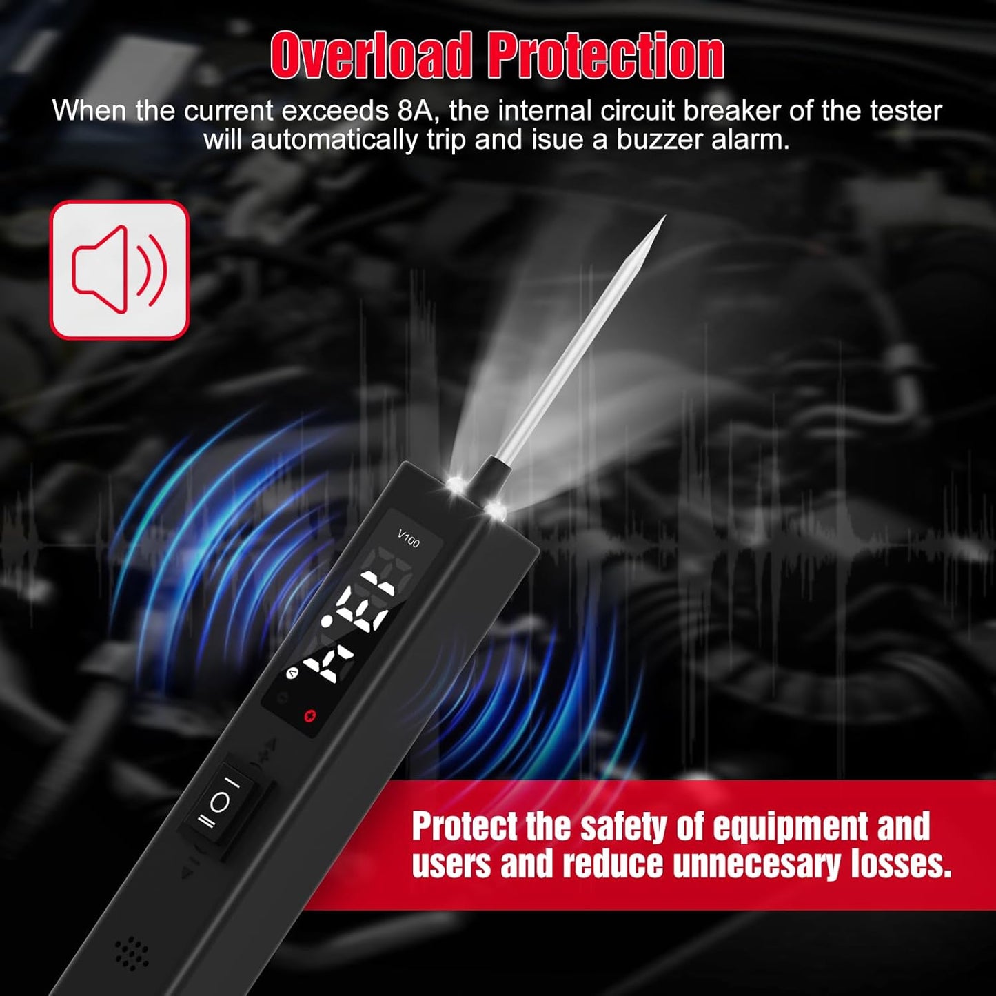 Power Circuit Probe Tester,OBDMONSTER V100 Circuit Tester, 0-80V DC Test Light Automotive Short Circuit Finder, Auto Electrical Circuit Tester, Car Fuse Tester, Automotive Tool