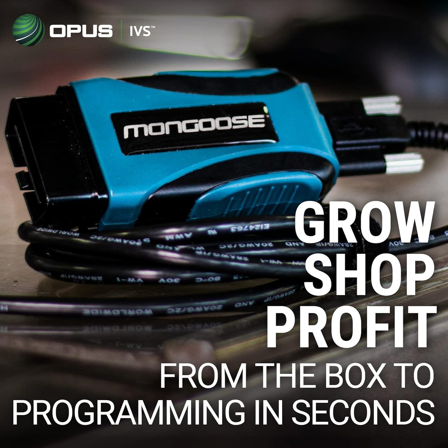 Opus IVS Mongoose-Plus J2534 OEM Bluetooth Vehicle Interface Cable - Designed for Chrysler/Dodge/Jeep OEM Reprogramming and Diagnostics