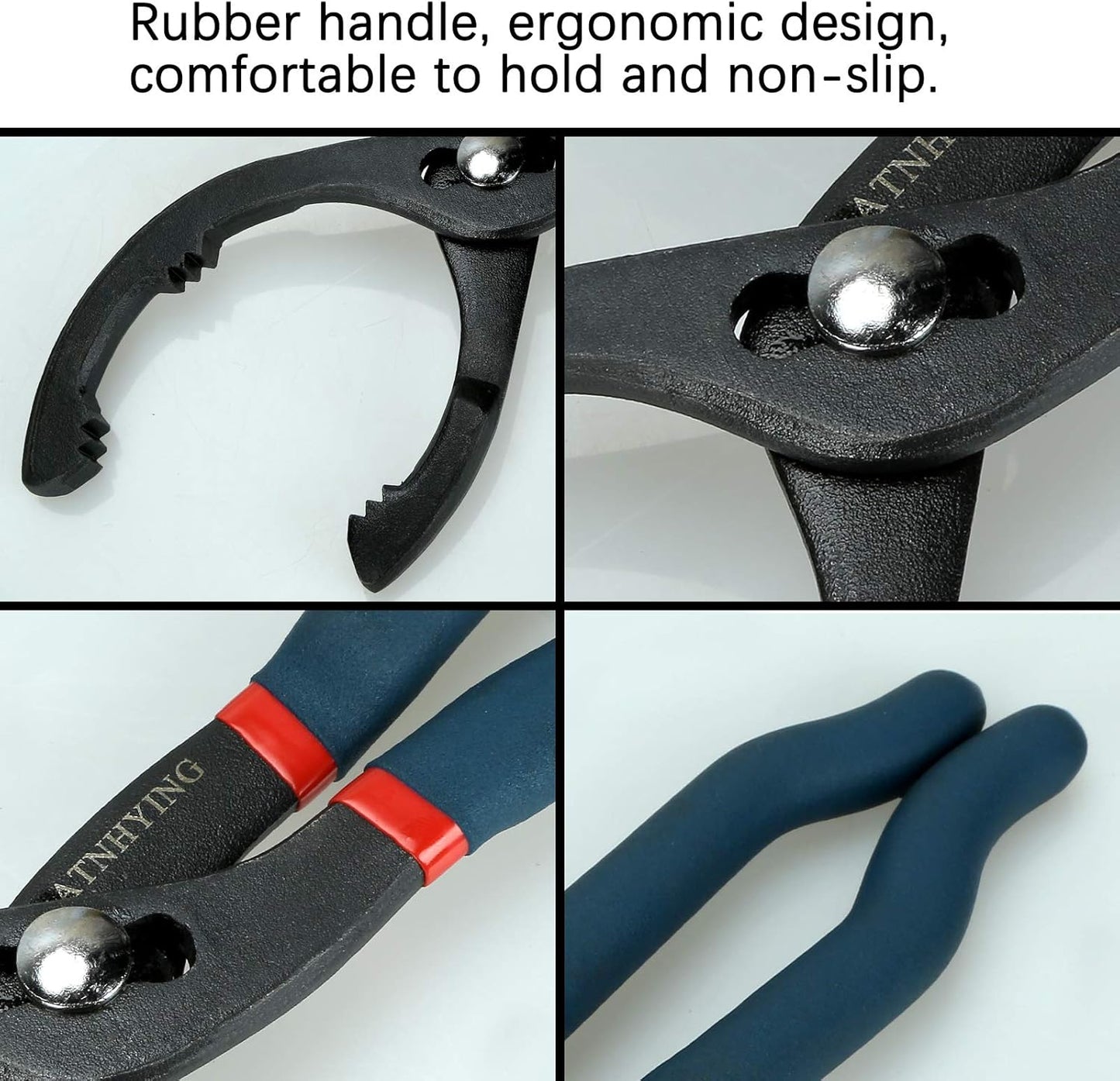 Large Oil Filter Pliers, 14" Adjustable Oil Filter Wrench, Universal Oil Filter Removal Tool No Slipping for Engine Filters, Conduit, Fittings (14 Inch)