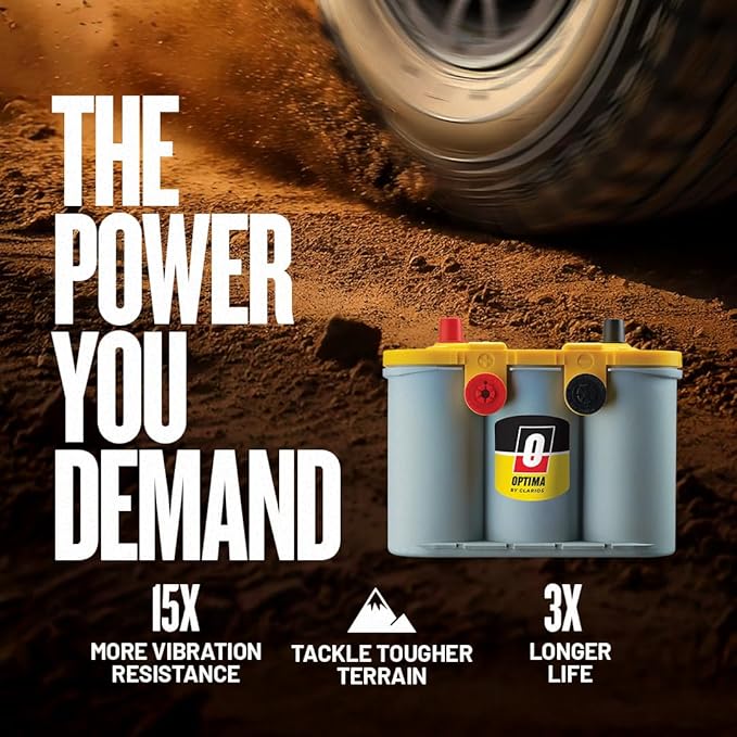 OPTIMA Batteries High Performance D31T YellowTop Dual Purpose Sealed AGM Car, Truck And SUV Battery, 900 CCA, Maintenance Free, Versitile Mounting