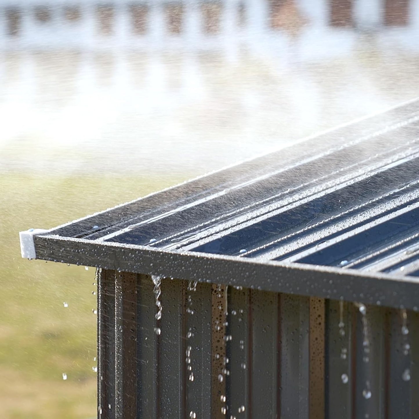 COMHOMA Shed Outdoor Storage Shed Metal,Lockable Doors Tool Sheds with Sloping Roof,Steel Garden Shed with Air Vent for Backyard,Patio,Lawn,Poolside (Dark Grey, 6x4)