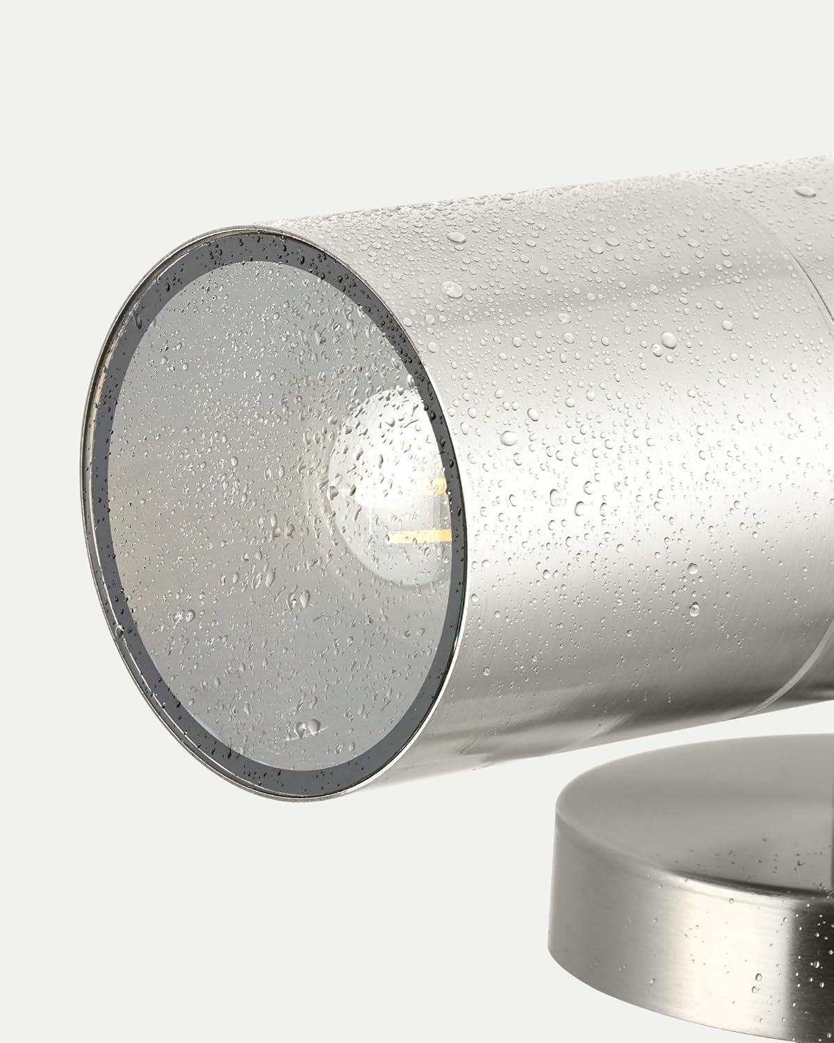 Ken & Ricky Stainless Steel Outdoor Wall Lights, Up Down Exterior Lighting Fixtures, Cylinder Outdoor Sconce Lights, Brushed Nickel Porch Lights for House, KR3305-SS-1PK