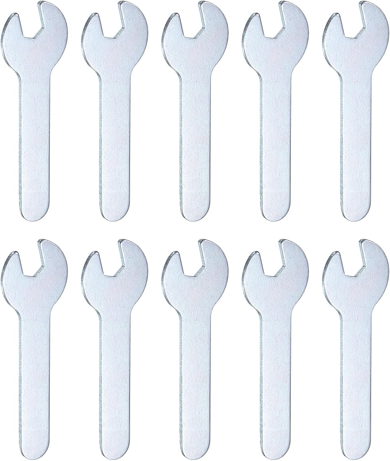 HARFINGTON 10pcs Small Wrench 7x66x1.5mm Metric U-Shaped Single Open Ended Spanner Super Thin Flat Head Galvanizing Wrench for Automotive Repair Furniture Assembly