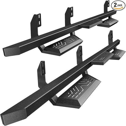 PZ Running Boards Compatible with 2005-2025 Nissan Frontier Crew Cab (4 Full Doors), Drop Side Steps Black Heavy Duty Carbon Steel Rails Nerf Bars
