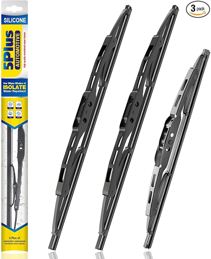 5 PLUS® Windshield Wipers Replacement for Jeep Patriot 2007-2017,Silicone Water Repellent Wiper Blades-21"/21"/10"(Set of 3), OEM Fit HOOK ARM, All-Season, Easy Installation