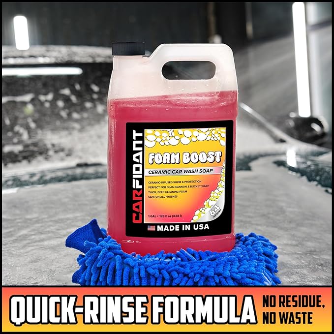 Foam Boost Off-Road & ATV Wash Soap – Heavy Duty pH-Balanced Car Wash for Trucks, UTVs, RVs & Dirt Bikes – Quick Rinse, No Residue – Works with Foam Cannons, Guns & Buckets – 1 Gallon