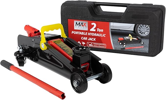 2-Ton (4000 lbs) Hydraulic Trolley Garage Service/Floor Jack with Blow Mold Carrying Storage Case for sedans and Pickup Trucks Home and Workshop Vehicle Maintenance