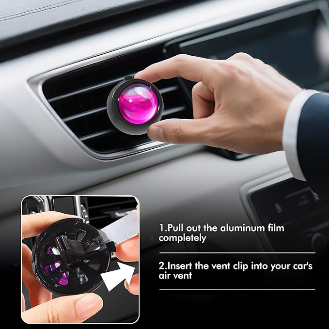 Car Air Freshener Vent Clips, Peach Scent, 6 Pack, Long Lasting Scent Up to 180 Days, Car Fresheners for Women, Car Vent Clip for Men