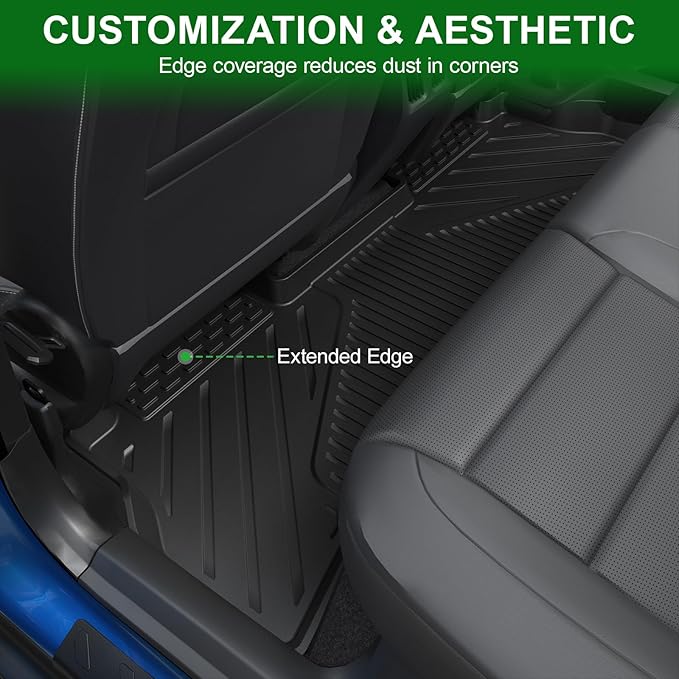 Floor Mats Custom Fit for 2024 2025 2026 Chevy Trax (Activ LS LT 1RS 2RS) / Buick Envista, All Weather TPE Car Mats Including Front & 2nd Row Automotive Liner & Door Sill Guards Accessories