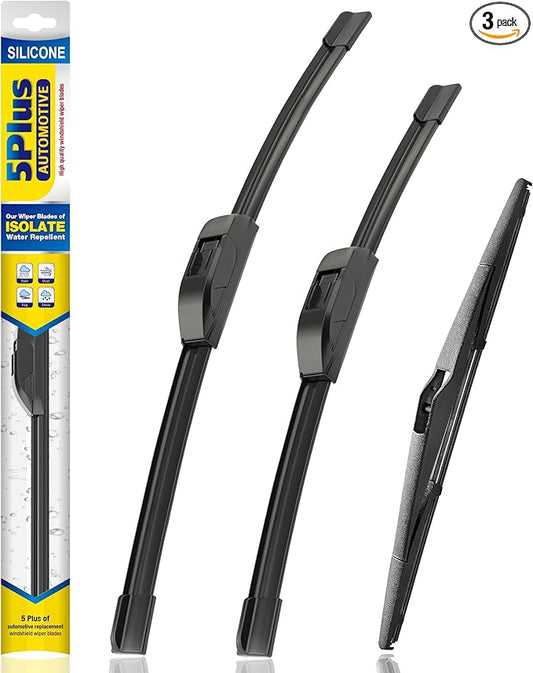 5 PLUS® Silicone Windshield Wipers Replacement for 2020-2024 Kia Telluride Wiper Blades(Set of 3),Automotive Replacement Windshield Wiper Blades For My Car-26"/18"/12"