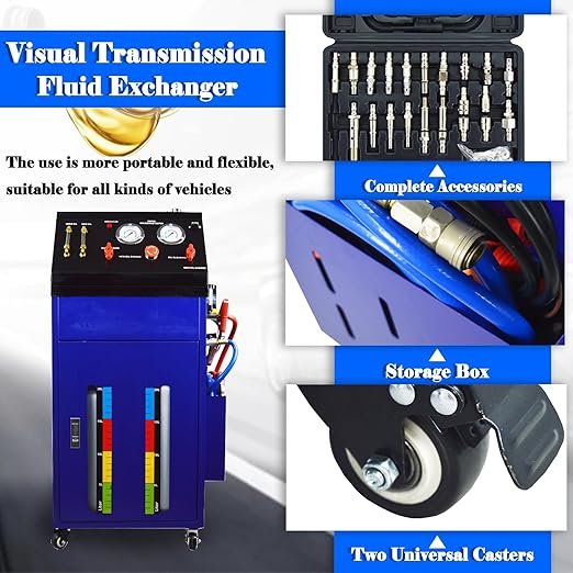 Auto Transmission Fluid Exchanger Fluid Flush Cleaning Machine Gearbox Cleaning Equipment Oil Replace Cleaner with Two 5.3Gal Tank 12V/DC