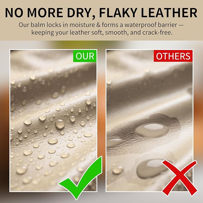 Leather Recoloring Balm with 100ml Mink Oil, Beige Leather Repair Kit and Scratch Remover for Furniture, Car Seats, Sofas, Dye & Restorer for Couches, Vinyl, PU, Faux