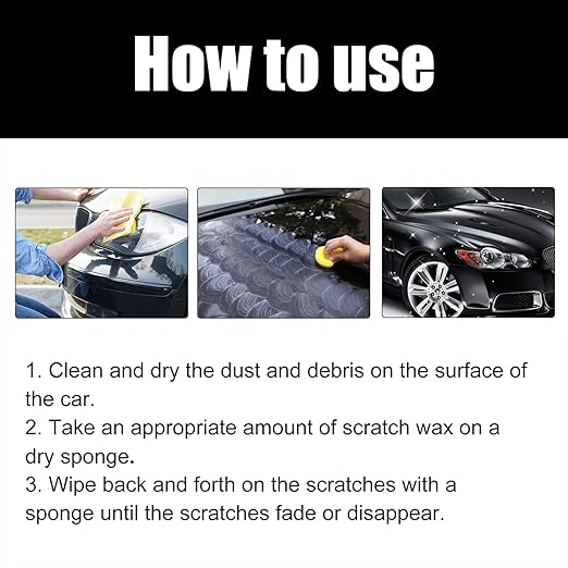 Car Scratch Remover for Vehicles, Deep Scratch Repair Paste with Polishing Wax, Paint Scratch Repair Kit with Wipe & Sponge for Car Paint Restoration