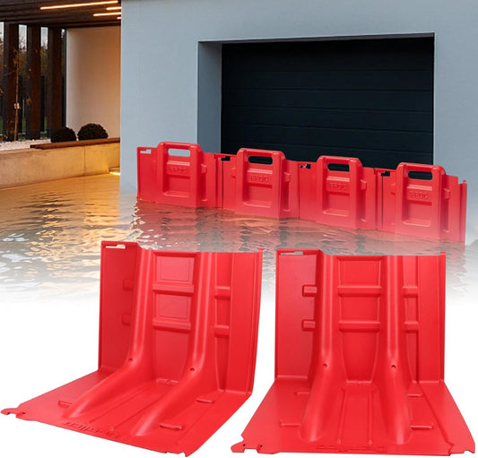 Flood Prevention Barrier, ABS L-Type Baffle Water Barrier Reusable, Door Flood Barriers for Home, Removable Combined for Garage Doors, Warehouses, Basements and School (18pcs)